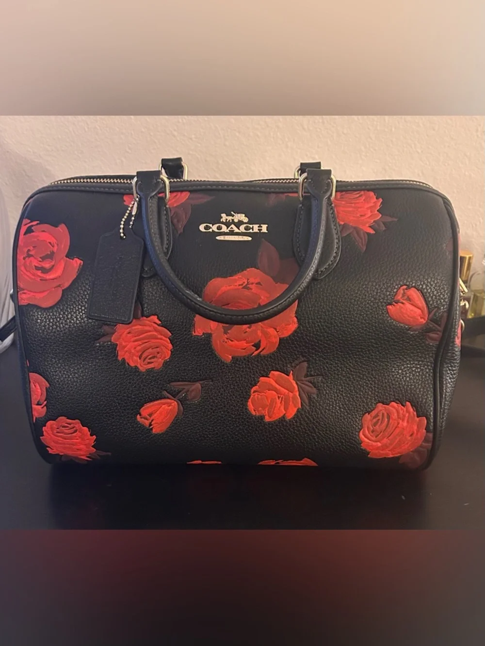 Coach Rowan Large Satchel Bag With Floral Print - Picture 2 of 7